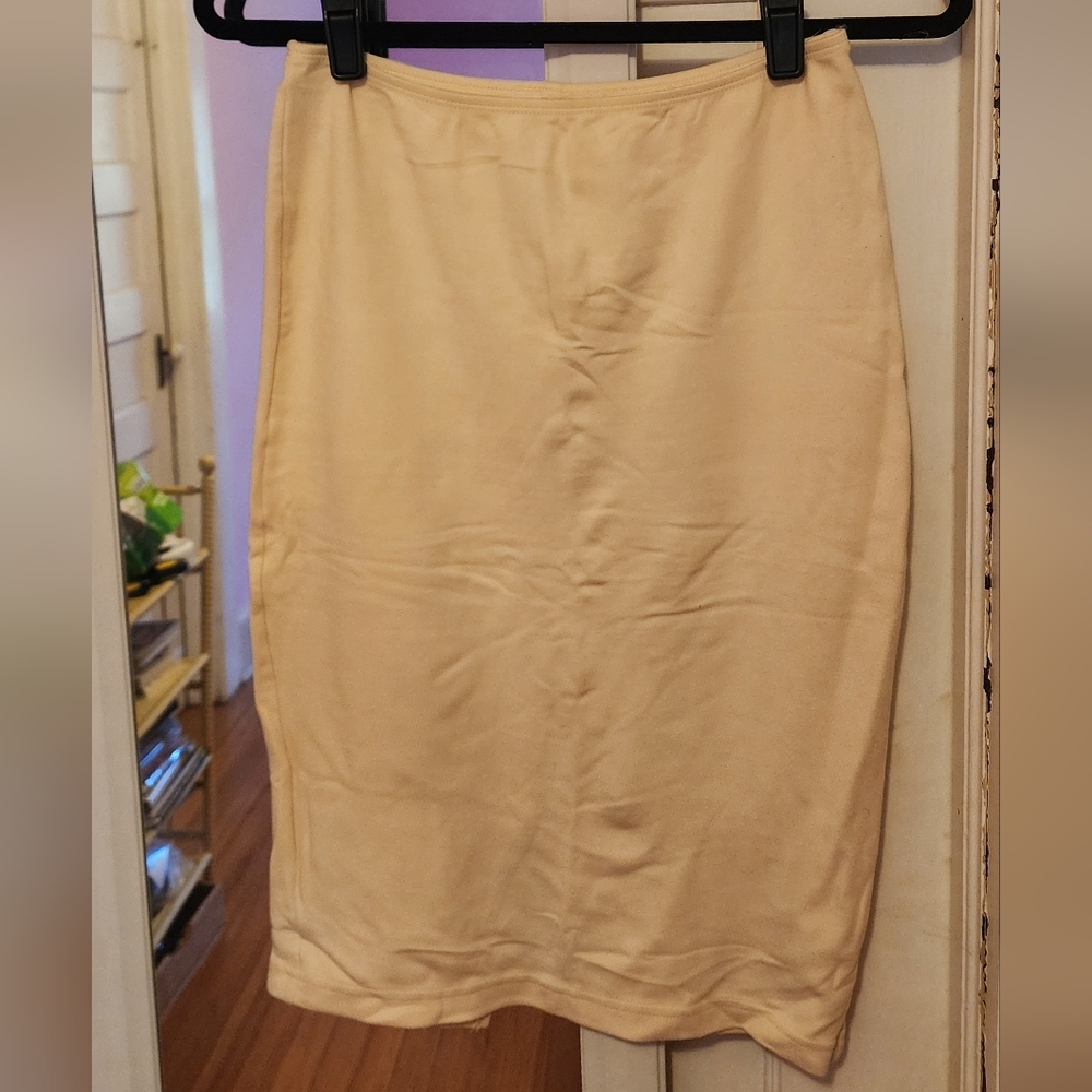 American Apparel Cream Pencil Skirt